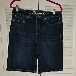 Seven Dark Blue Denim Shorts
